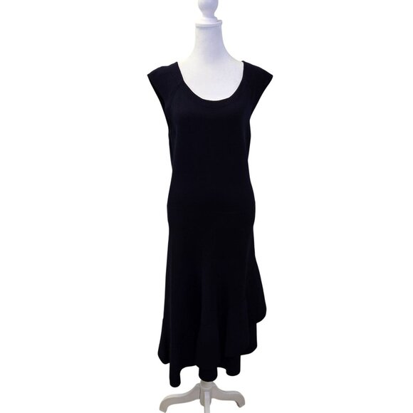 Eliza J Knit Fit & Flare Ruffle Hem Midi Dress Size Large - Picture 1 of 7